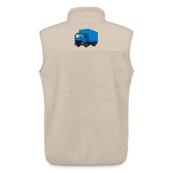 Blauer LKW Kraftvoller Transporter - Unisex Sherpaweste von Stanley/Stella - Beige - Hinten - AI Model Male 178 light (178cm)