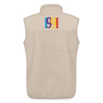 Geboren 1991 Geburtstagsgeschenk Geburtstag 91 - Unisex Sherpaweste von Stanley/Stella - Beige - Hinten - AI Model Male 178 light (178cm)