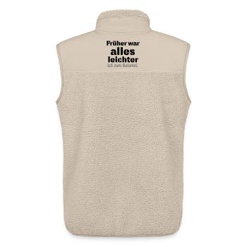 Previously, everything was easier - Unisex Sherpa Gilet by Stanley/Stella - beige - Back - AI Model Male 178 light (178cm)