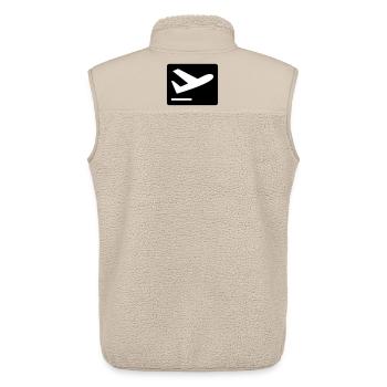 Flugzeug beim Starten - Unisex Sherpaweste von Stanley/Stella - Beige - Hinten - AI Model Male 178 light (178cm)