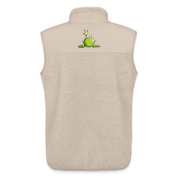 Frosch mit Krone - Unisex Sherpaweste von Stanley/Stella - Beige - Hinten - AI Model Male 178 light (178cm)