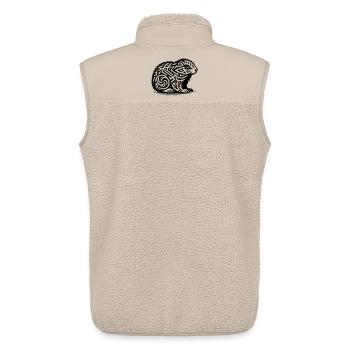 Marmotte tribale - Veste sans manches sherpa unisexe Stanley/Stella - beige - Dos - AI Model Male 178 light (178cm)