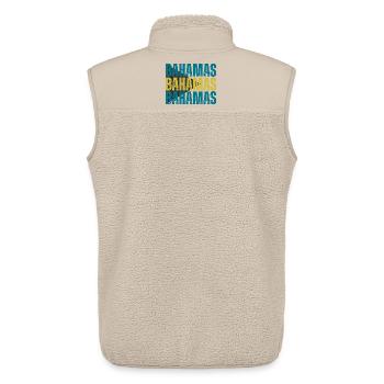 Bahamas-Flagge, ich liebe die Bahamas - Unisex Sherpaweste von Stanley/Stella - Beige - Hinten - AI Model Male 178 light (178cm)