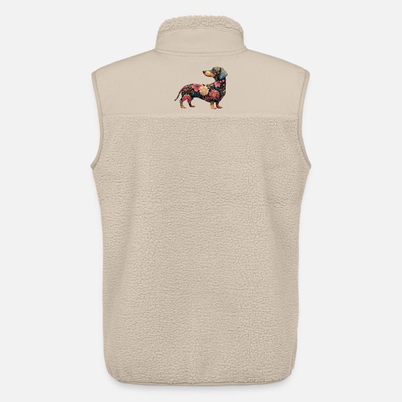 Teckel Teckel Fleurs Florales - Veste sans manches sherpa unisexe Stanley/Stella - beige