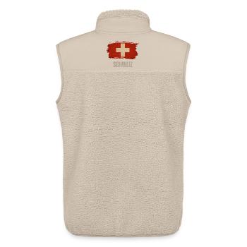 Flagge der Schweiz, ich liebe die Schweiz - Unisex Sherpaweste von Stanley/Stella - Beige - Hinten - AI Model Male 178 light (178cm)