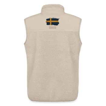 Drapeau grunge de la Suède, fier Suédois - Veste sans manches sherpa unisexe Stanley/Stella - beige - Dos - AI Model Male 178 light (178cm)
