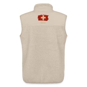 Grunge-Flagge der Schweiz, Schweizer Stolz - Unisex Sherpaweste von Stanley/Stella - Beige - Hinten - AI Model Male 178 light (178cm)