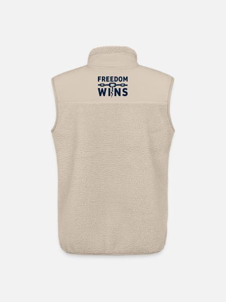 Freedom Wins: Freedom breaks chains - Unisex Sherpa Gilet by Stanley/Stella - beige