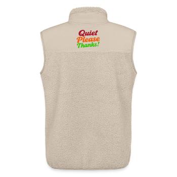 Quiet Please Thanks Höfliche Ruhe Bitte - Unisex Sherpa Gilet by Stanley/Stella - beige - Back - AI Model Male 178 light (178cm)