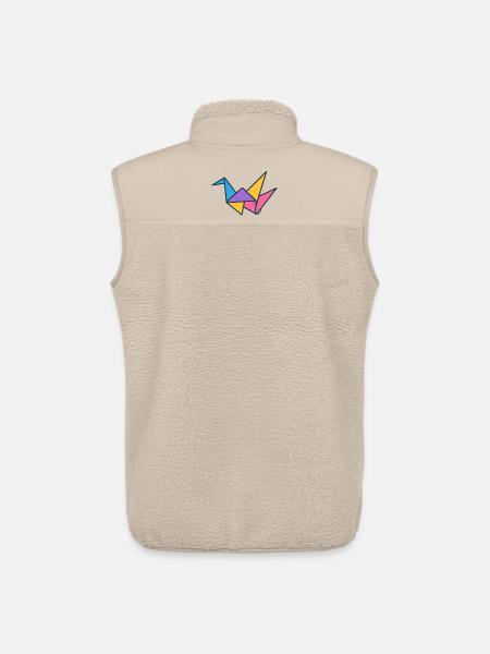 Bunter Origami-Kranich - Unisex Sherpaweste von Stanley/Stella - Beige