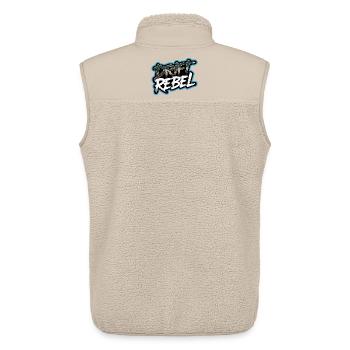 Organisation de réunion de la scène de voitures Drift Rebel - Veste sans manches sherpa unisexe Stanley/Stella - beige - Dos - AI Model Male 178 light (178cm)