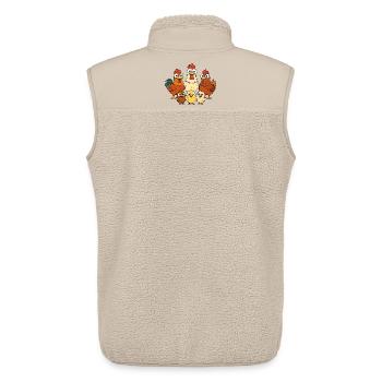 Poules, coqs et poussins - Veste sans manches sherpa unisexe Stanley/Stella - beige - Dos - AI Model Male 178 light (178cm)