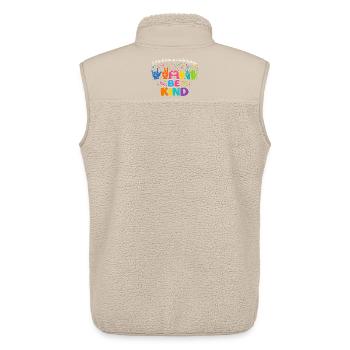 Be Kind Langue Des Signes Inclusif - Veste sans manches sherpa unisexe Stanley/Stella - beige - Dos - AI Model Male 178 light (178cm)