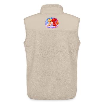 Angel & Devil – Sweet and Mischievous - Veste sans manches sherpa unisexe Stanley/Stella - beige - Dos - AI Model Male 178 light (178cm)