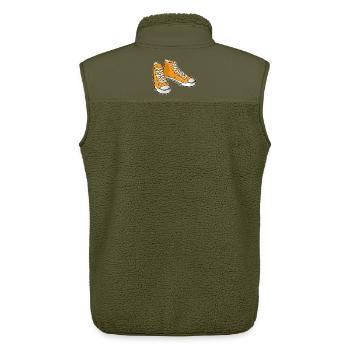 Orange sneakers - Unisex Sherpa Gilet by Stanley/Stella - khaki - Back - AI Model Male 178 light (178cm)