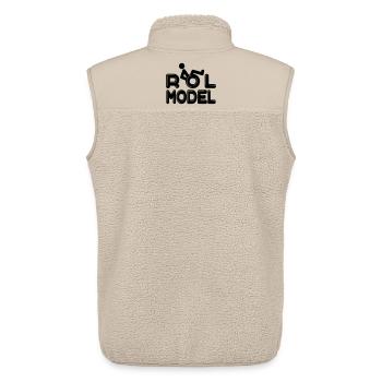 Every wheelchair user is a role model # - Unisex Sherpa Gilet by Stanley/Stella - beige - Back - AI Model Male 178 light (178cm)