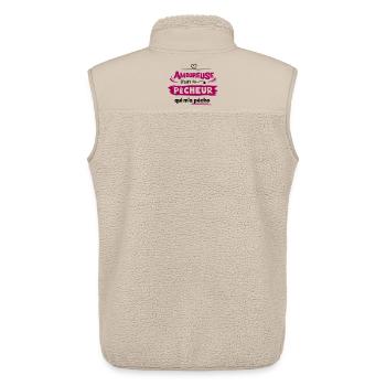 Amoureuse d'un pêcheur qui m'a pécho ! humour - Veste sans manches sherpa unisexe Stanley/Stella - beige - Dos - AI Model Male 178 light (178cm)