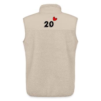 20. 20 JAHRE. 20-JÄHRIGES JUBILÄUM. 20-JÄHRIGES JUBILÄUM. - Unisex Sherpaweste von Stanley/Stella - Beige - Hinten - AI Model Male 178 light (178cm)