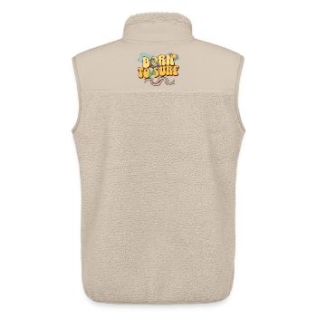 born to surf - Unisex Sherpa Gilet by Stanley/Stella - beige - Back - AI Model Male 178 light (178cm)