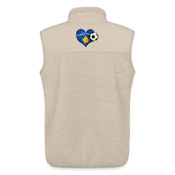 Flag football du Kosovo avec le cœur utilisé - Veste sans manches sherpa unisexe Stanley/Stella - beige - Dos - AI Model Male 178 light (178cm)