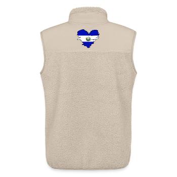 El Salvador Salvadoran Flag Heart El Salvador - Unisex Sherpa Gilet by Stanley/Stella - beige - Back - AI Model Male 178 light (178cm)