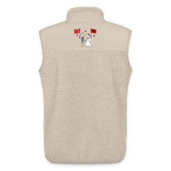 Wedding Couple Turkey Albania Flag - Unisex Sherpa Gilet by Stanley/Stella - beige - Back - AI Model Male 178 light (178cm)