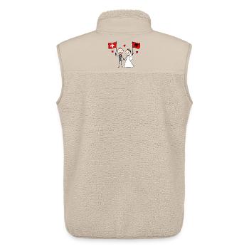 Wedding Couple Switzerland Albania Flag - Unisex Sherpa Gilet by Stanley/Stella - beige - Back - AI Model Male 178 light (178cm)
