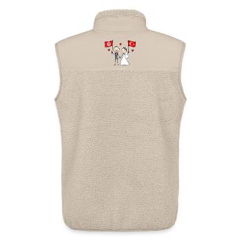 Wedding Couple Tunisia Turkey Flag - Unisex Sherpa Gilet by Stanley/Stella - beige - Back - AI Model Male 178 light (178cm)