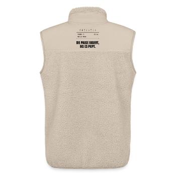 Die Pause dauert, bis es piept. - Unisex Sherpaweste von Stanley/Stella - Beige - Hinten - AI Model Male 178 light (178cm)