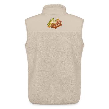 Frosch webt mit Brettchen - Unisex Sherpaweste von Stanley/Stella - Beige - Hinten - AI Model Male 178 light (178cm)