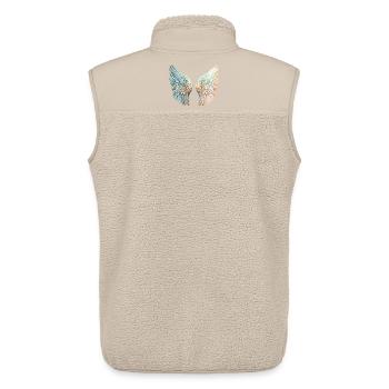 Ailes d'Ange Pastel en Miroir - Veste sans manches sherpa unisexe Stanley/Stella - beige - Dos - AI Model Male 178 light (178cm)