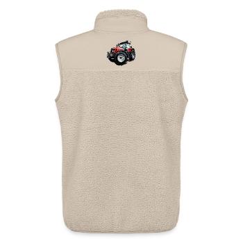 Traktor rot (M F) 6715S - Unisex Sherpaweste von Stanley/Stella - Beige - Hinten - AI Model Male 178 light (178cm)