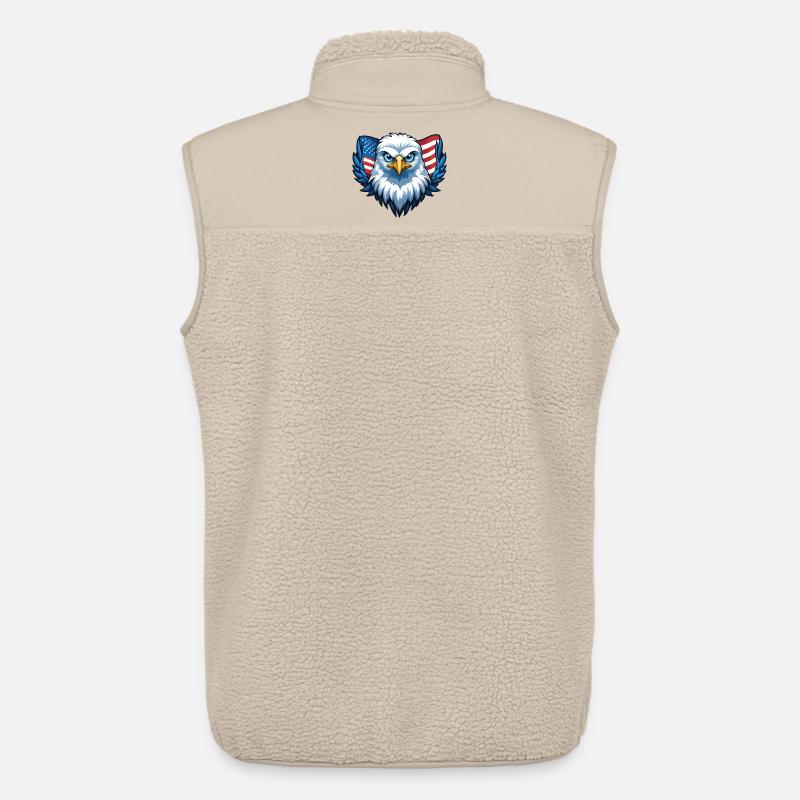 Drapeau des États-Unis Eagle Wings - Veste sans manches sherpa unisexe Stanley/Stella - beige