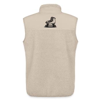 Dessin de patins à roulettes - Veste sans manches sherpa unisexe Stanley/Stella - beige - Dos - AI Model Male 178 light (178cm)