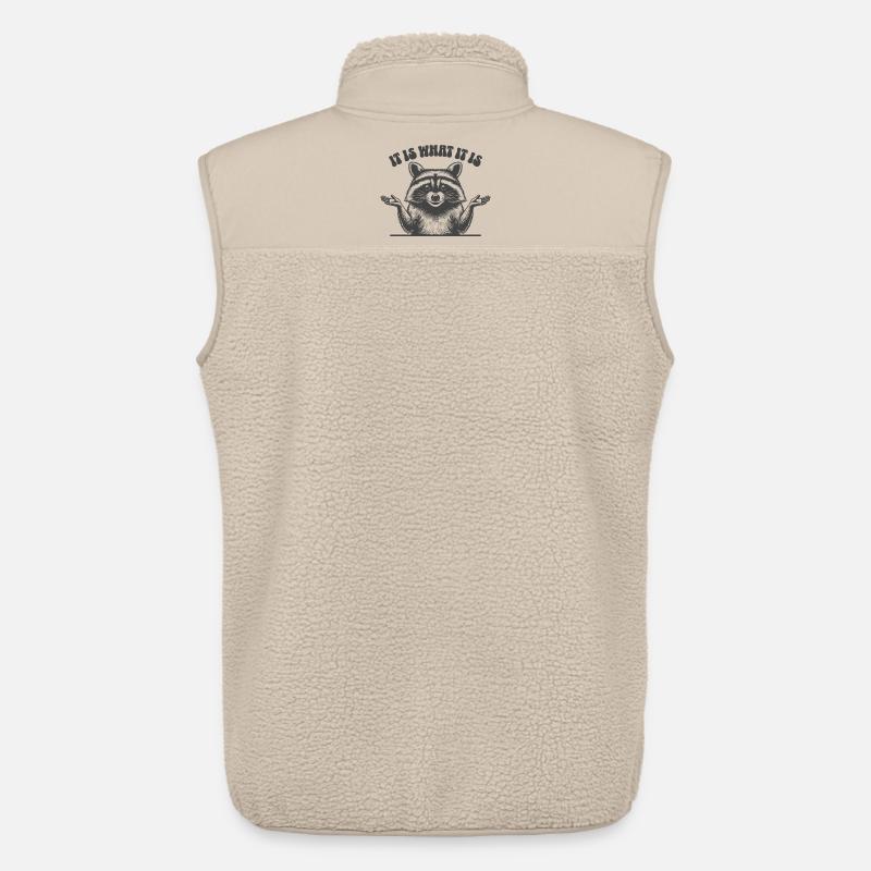 Raccoon - C’est ce que c’est - Veste sans manches sherpa unisexe Stanley/Stella - beige
