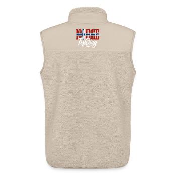 Norge Fishing Flag - Norway Angler Gift - Unisex Sherpa Gilet by Stanley/Stella - beige - Back - AI Model Male 178 light (178cm)