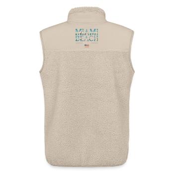 Miami Beach Palm Trees City Travel Design - Unisex Sherpa Gilet by Stanley/Stella - beige - Back - AI Model Male 178 light (178cm)