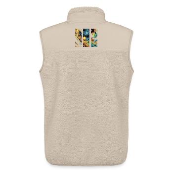 Cosmic Travel Cat Room Funny Design For - Unisex Sherpa Gilet by Stanley/Stella - beige - Back - AI Model Male 178 light (178cm)