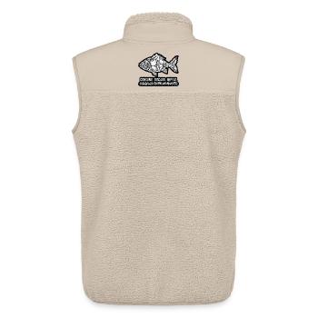 Poisson Déchets: Consomme Jette Répète - Veste sans manches sherpa unisexe Stanley/Stella - beige - Dos - AI Model Male 178 light (178cm)