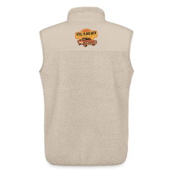 Classic Car Collector Still Plays With Classic Cars - Unisex Sherpa Gilet by Stanley/Stella - beige - Back - AI Model Male 178 light (178cm)