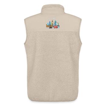 London City Skyline Big Ben Cartoon Art - Unisex Sherpa Gilet by Stanley/Stella - beige - Back - AI Model Male 178 light (178cm)