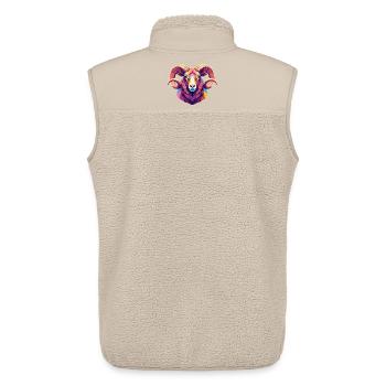 Sheep Head Funny Gift Farm Animal - Unisex Sherpa Gilet by Stanley/Stella - beige - Back - AI Model Male 178 light (178cm)