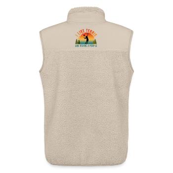 I LIKE TENNIS AND MAYBE 3 PEOPLE  - Unisex Sherpa Gilet by Stanley/Stella - beige - Back - AI Model Male 178 light (178cm)
