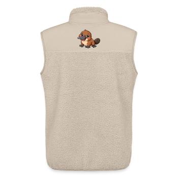 Schnabeltier Kawaii Style – Süßes Australienmotiv - Unisex Sherpaweste von Stanley/Stella - Beige - Hinten - AI Model Male 178 light (178cm)