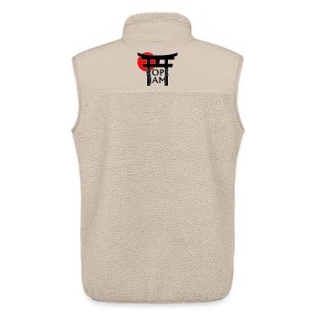 Rope Jam unter Torii und roter Sonne (schwarz) - Unisex Sherpaweste von Stanley/Stella - Beige - Hinten - AI Model Male 178 light (178cm)