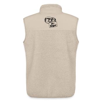 Junggesellenabschied, JGA Bräutigam - Ja Sager(25) - Unisex Sherpaweste von Stanley/Stella - Beige - Hinten - AI Model Male 178 light (178cm)