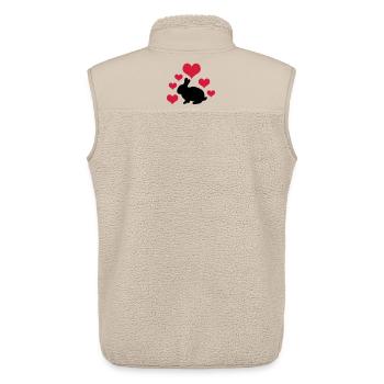 Rabbit with 6 hearts 2 - Unisex Sherpa Gilet by Stanley/Stella - beige - Back - AI Model Male 178 light (178cm)