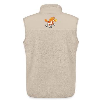 Isländer - Islandpferd - Icelandic Horse - Isi - Unisex Sherpaweste von Stanley/Stella - Beige - Hinten - AI Model Male 178 light (178cm)
