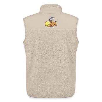 Cadeau drôle de poisson rouge I Shark I Fish - Veste sans manches sherpa unisexe Stanley/Stella - beige - Dos - AI Model Male 178 light (178cm)