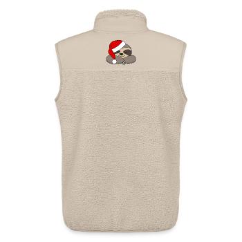 Paresseux Santa Hat Santa Santa Claus XMas - Veste sans manches sherpa unisexe Stanley/Stella - beige - Dos - AI Model Male 178 light (178cm)